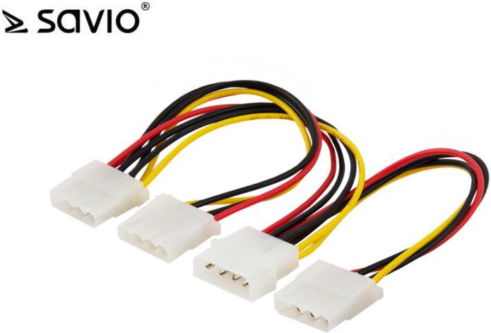 SAVIO AK-16 Кабел за Напојување Molex 4 Pin (M) до 3x Molex 4 Pin (F)