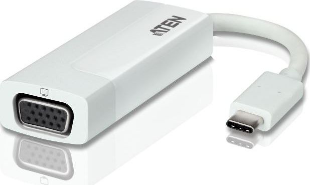 Преадаптер USB Aten UC3002A, USB-C во VGA, 2048 x 1152, бел