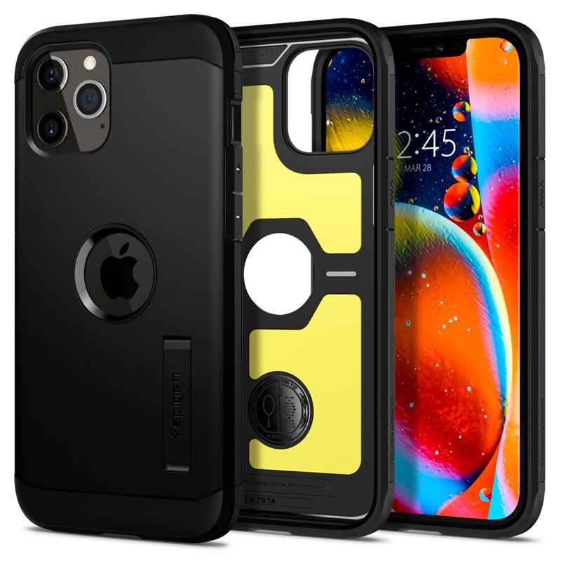 Mbrojtëse për celular iPhone 12/Pro Spigen Tough Armor, e zezë