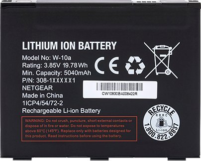 Батерија NETGEAR MHBTR10, 5040mAh, за Nighthawk M1 M2, црна