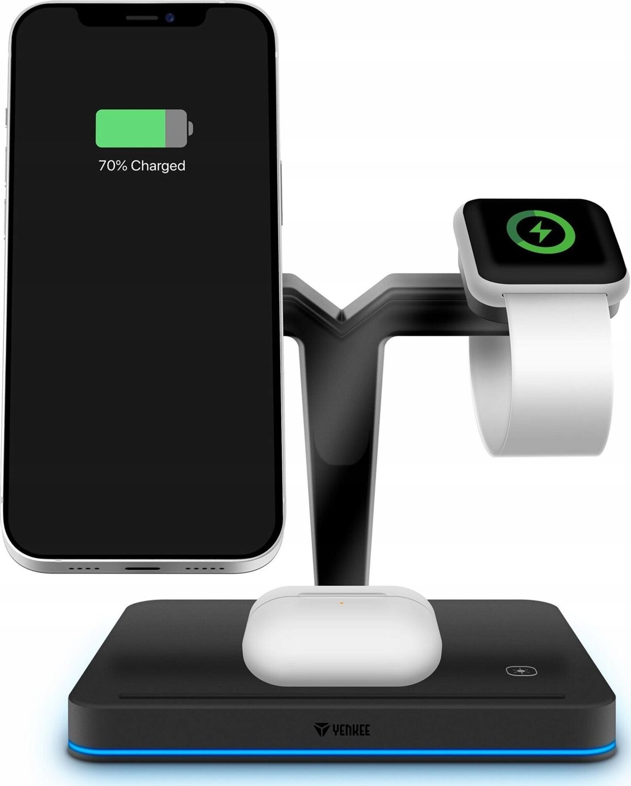 Stacion karikimi magnetik Yenkee YAC 5320, wireless 3 in 1, MagSafe, i zi