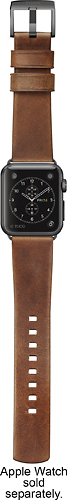 Rrip ore Nomad Modern Leather për Apple Watch, 42mm dhe 44mm, lëkurë, kafe, me lugs të zinj