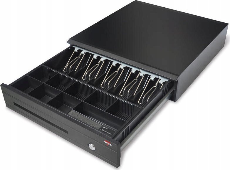 Sirtar arkë Virtuos C425C, 5 ndarje kartëmonedhash, 8 ndarje monedhash, i zi