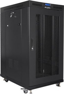 Kabinet rrjeti Lanberg Cabinet FF01, 19" 22U 800x1000, derë e shpuar, i zi