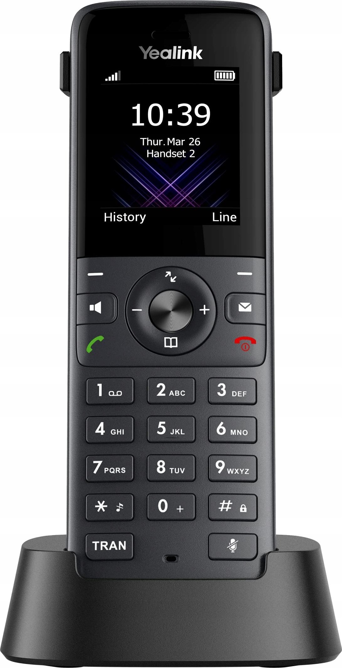 Telefon pa tel Yealink W73H IP DECT, ekran 1.8" me ngjyra, HD Voice, i zi