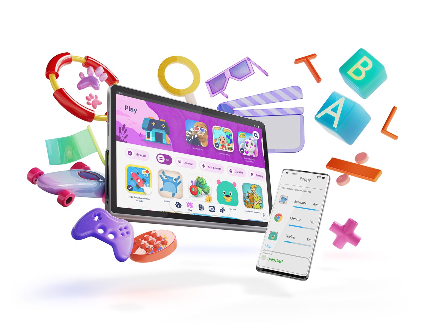 Tablet Lenovo Tab Plus, 11.5", 128 GB, i hirtë