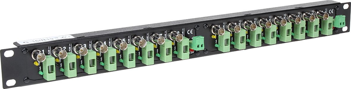 Patch panel Delta G-16/R19, 16x BNC, 19", metalik