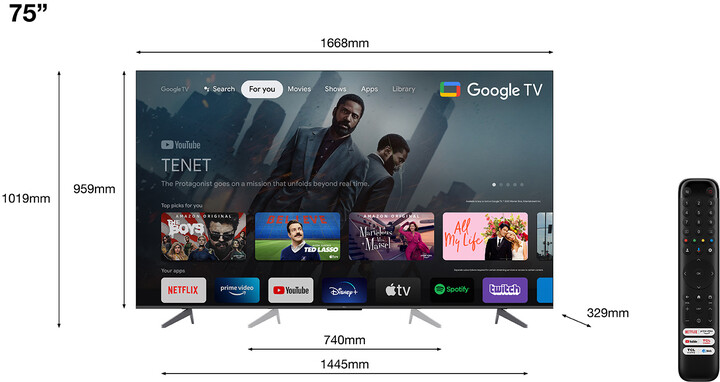 Televizor TCL 75C645, 75" (189cm), 4K UHD, titan