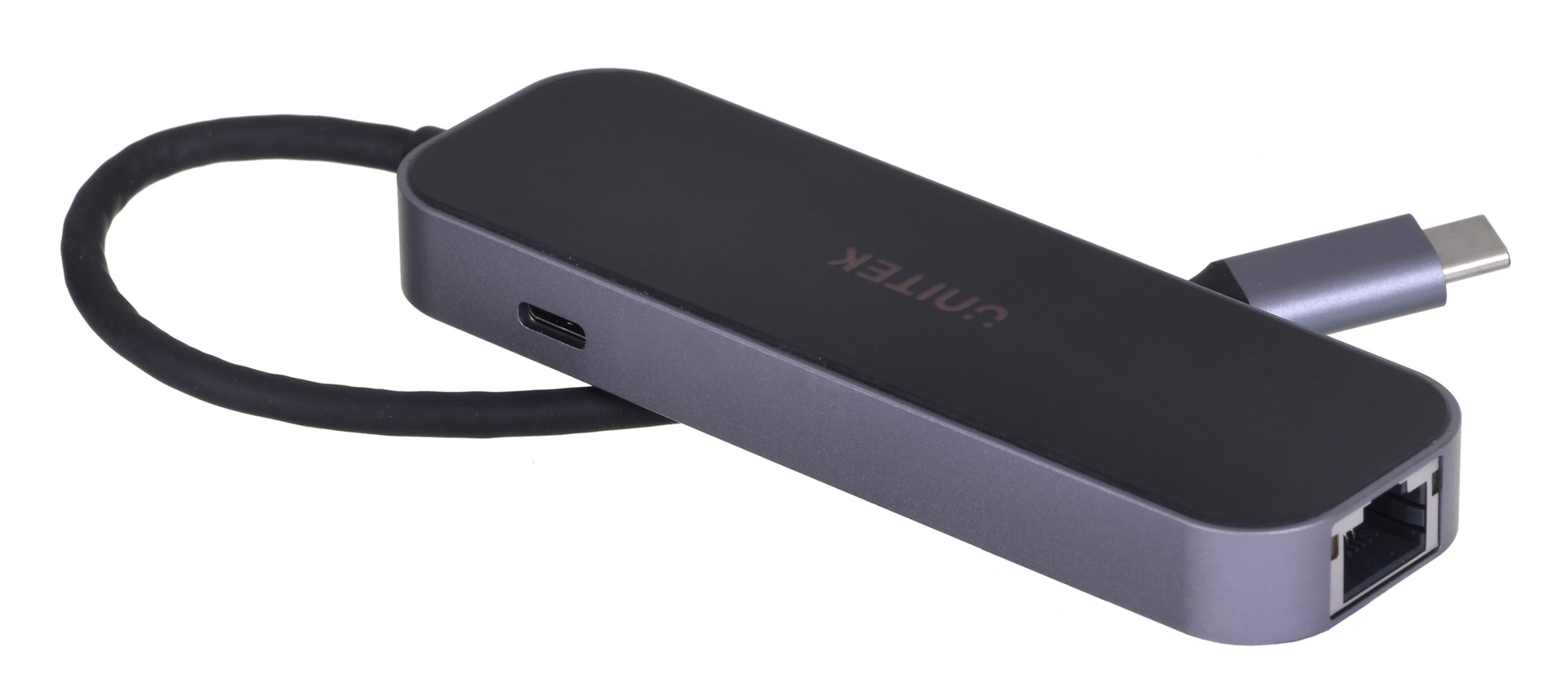 USB Hub Unitek, USB-C, 6 porte, 4K HDMI, PD 100W, i hirtë