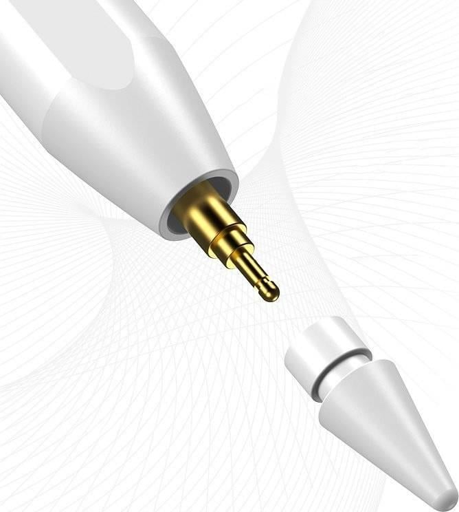 Stilolaps kapacitiv për iPad Choetech HG04, karikim magnetik, i bardhë