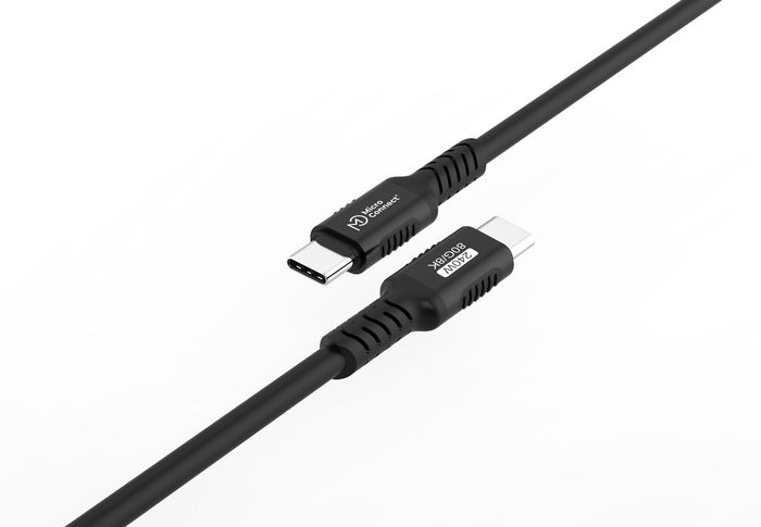 Kabllo USB C MicroConnect Premium, USB4 80Gbps 240W, 0.5m, gri