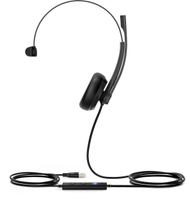Жичани канцелариски слушалки Yealink со лента за на глава, со кабел, со микрофон, црни