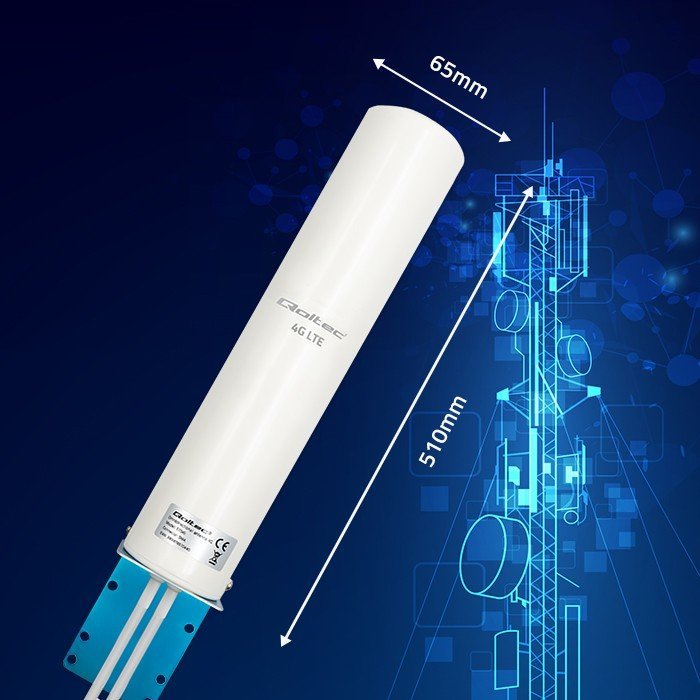 Antena 4G LTE Qoltec DUAL, 12dBi, omnidireksionale, e bardhë