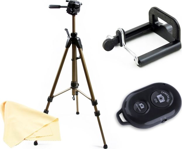 Tripod për telefon Fancier SB4164, 1.8 m, telekomandë Bluetooth, i zi