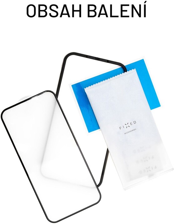 Заштитно стакло FIXED Armor за Apple iPhone 14/13/13 Pro, со апликатор, црно