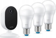 Set sigurie smart WiZ Indoor, kamerë 1080p, 3 llamba E27, i bardhë