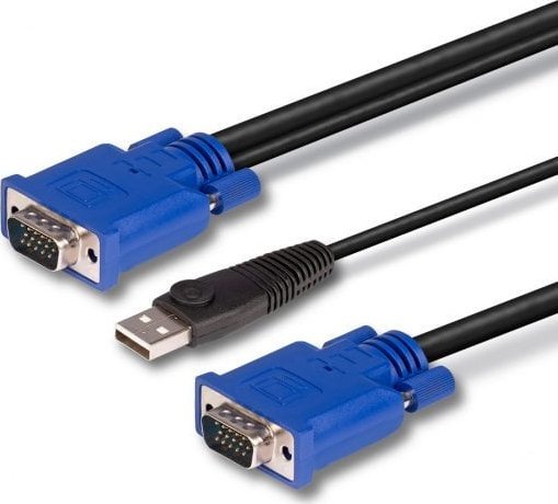 Kabllo KVM Lindy, 2m, VGA USB, i zi