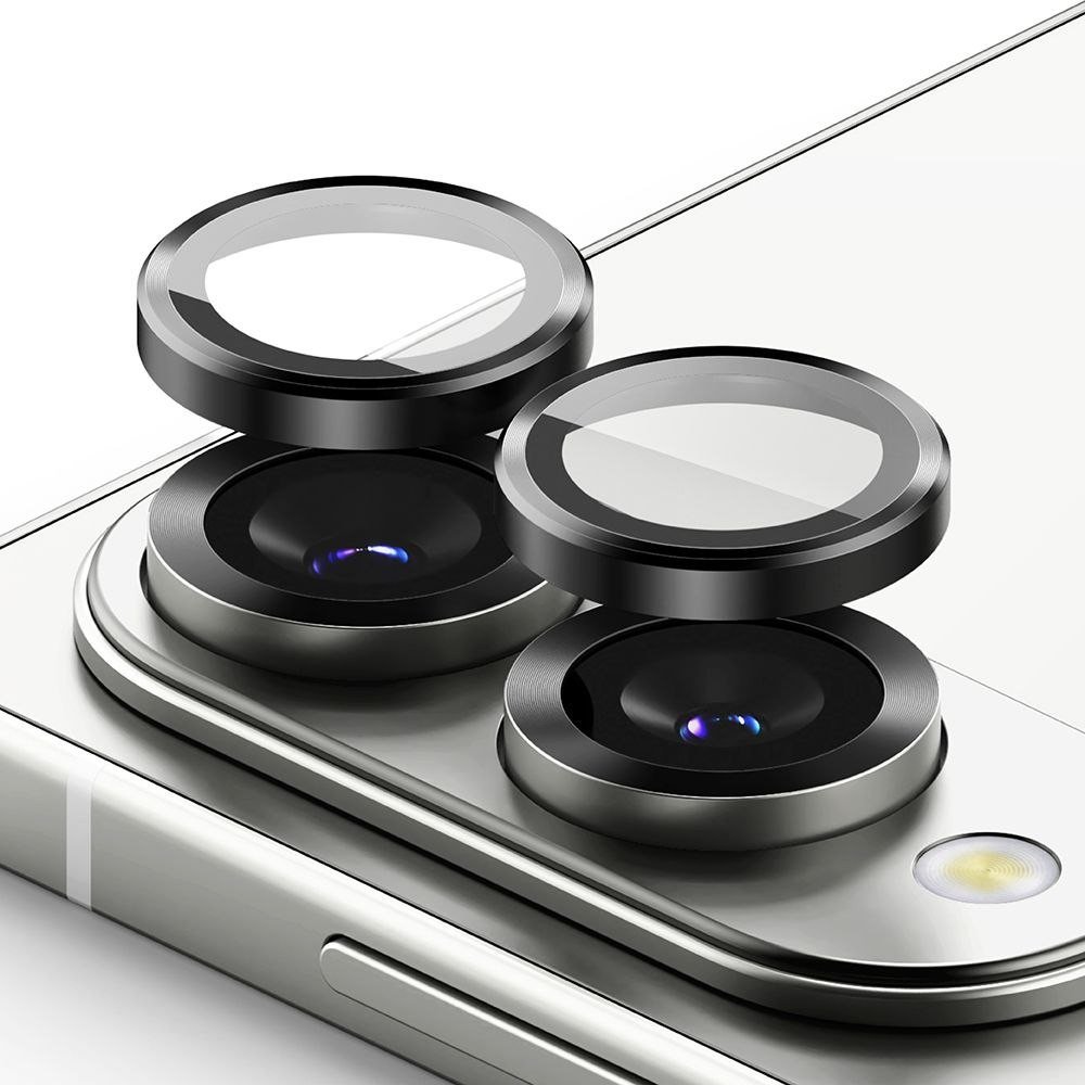 Mbrojtëse kamere Ringke Camera Frame Protector Galaxy S25 Edge, set 2 copë, alumini dhe xham, e zezë