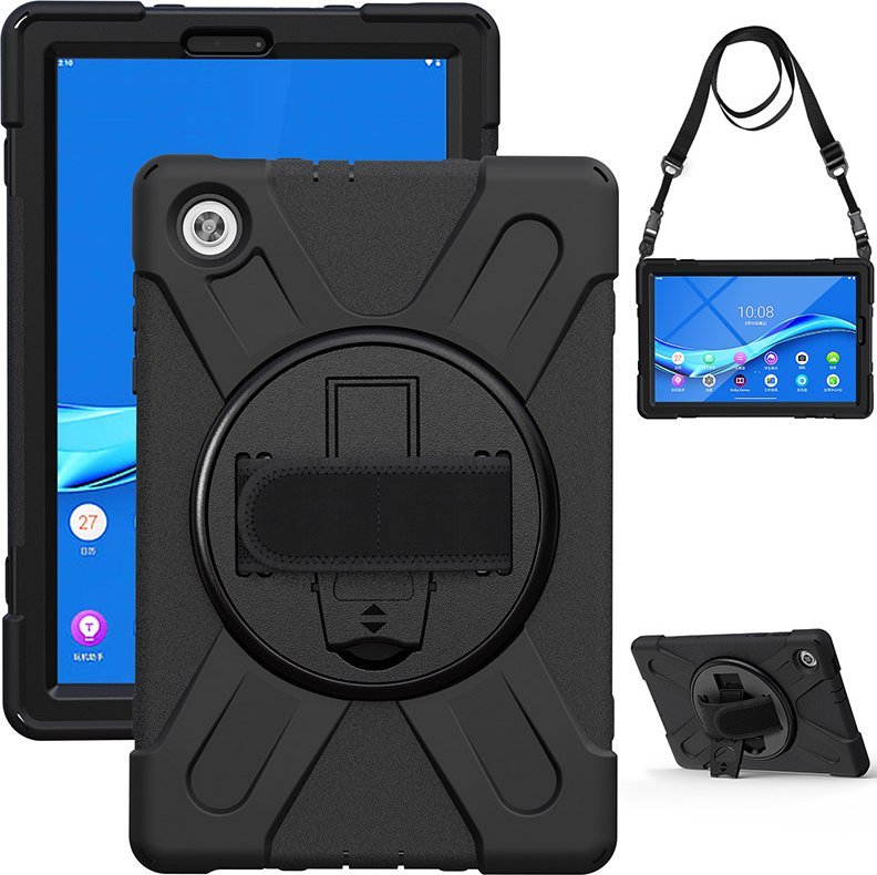 Заштитна футрола eStuff за Lenovo TAB M10 HD 2nd Gen, заштитен ковер, црна