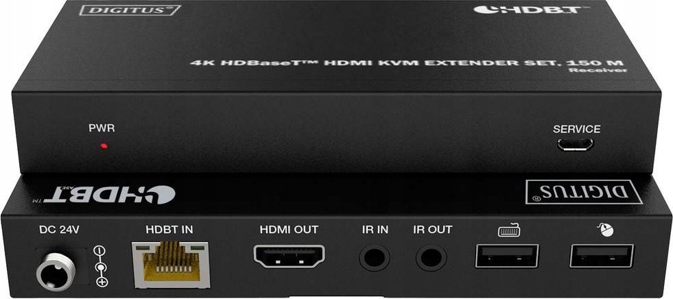 Set ekstenderi HDMI KVM Digitus 4K HDBaseT, 150 m, 4K 60Hz, i zi