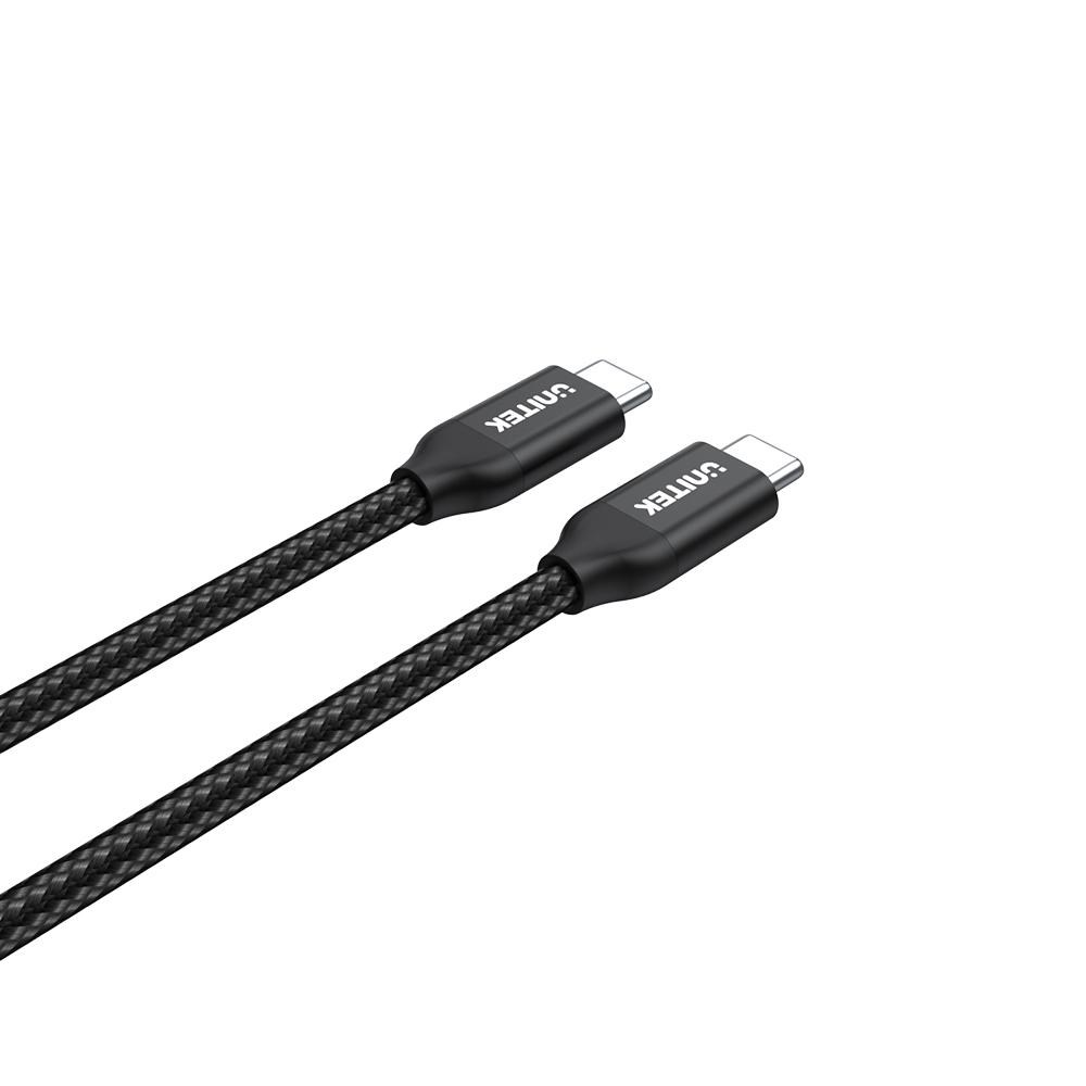 Kabllo Unitek, USB-C në USB-C, 2m, e zezë