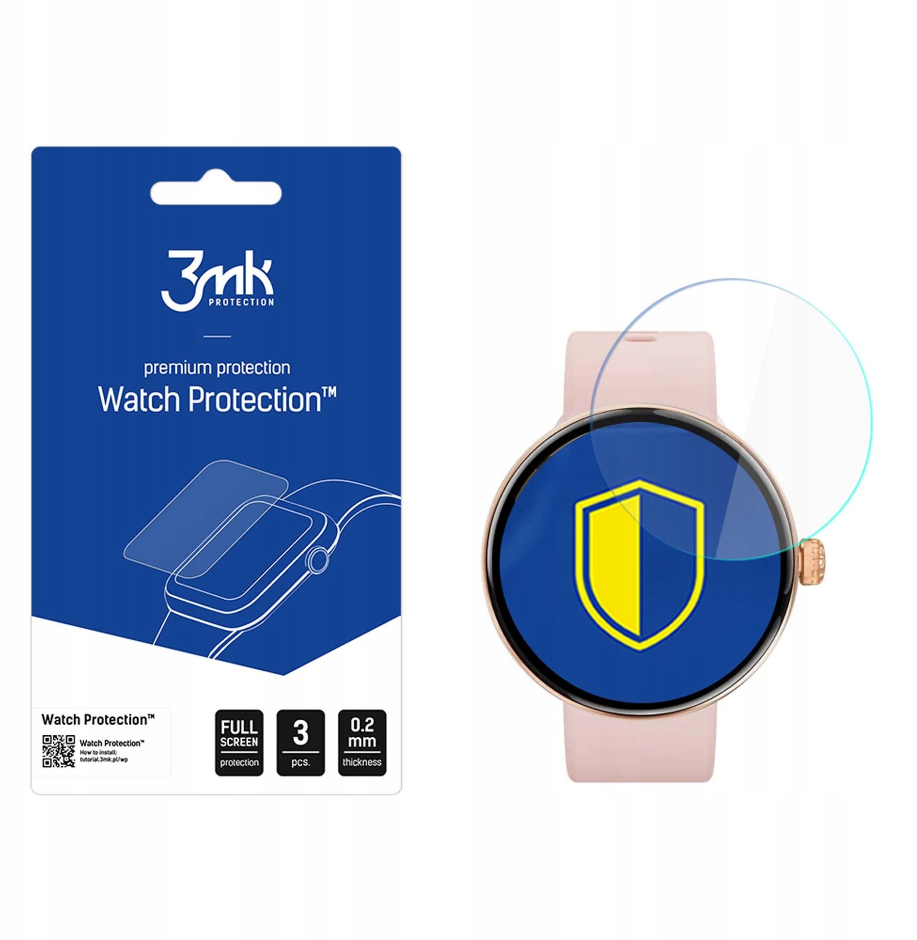 Stiker mbrojtës 3mk Watch Protection për MyPhone Hammer Watch 2 Military, xham hibrid, transparent