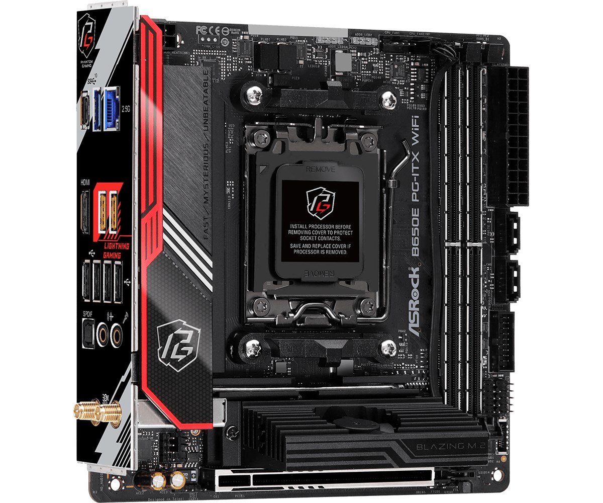 Pllakë amë Asrock B650E PG-ITX WiFi AMD B650 Socket AM5 mini ITX