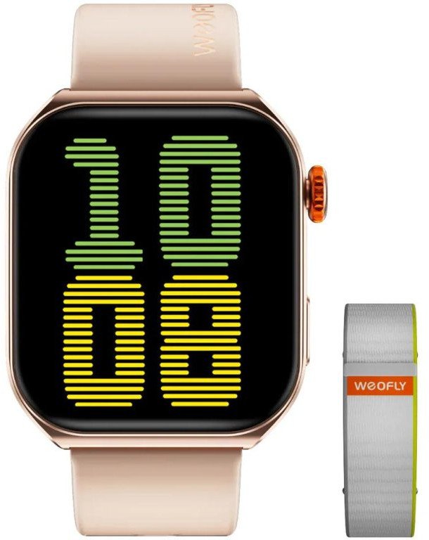 Smartwatch Weofly Edge 2, ekran AMOLED, rezistent ndaj ujit, ngjyrë ari