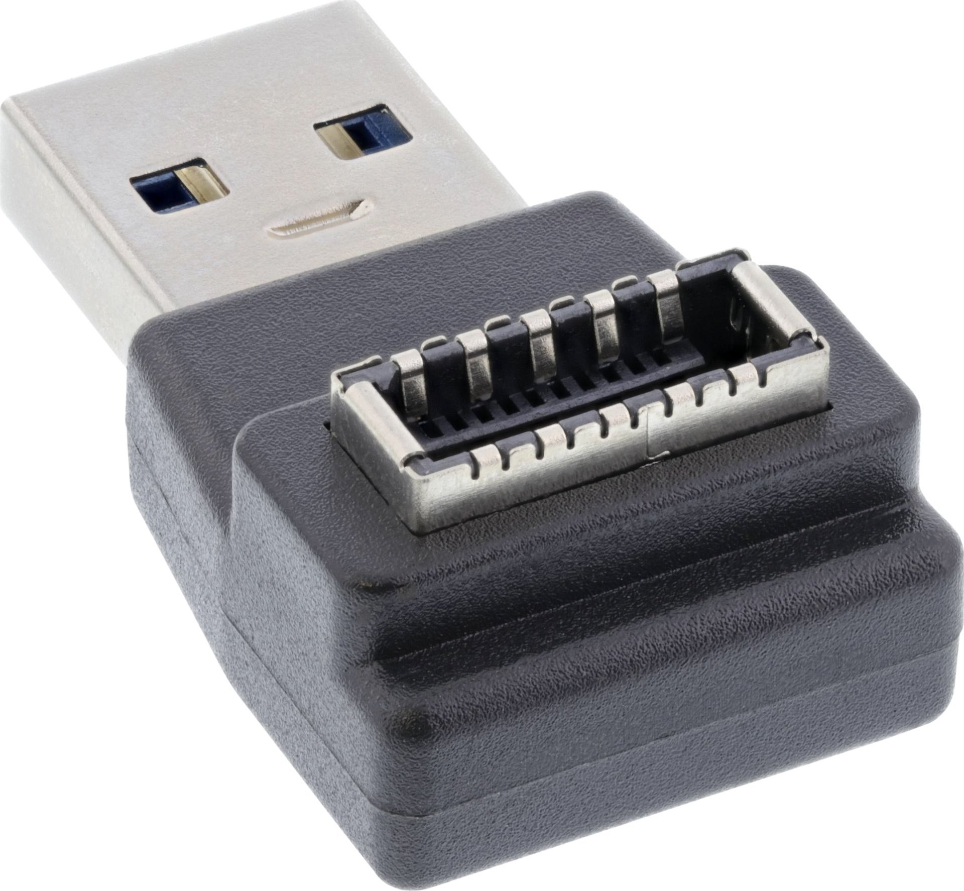 USB адаптер InLine USB 3.2, USB A машки во USB E на преден панел