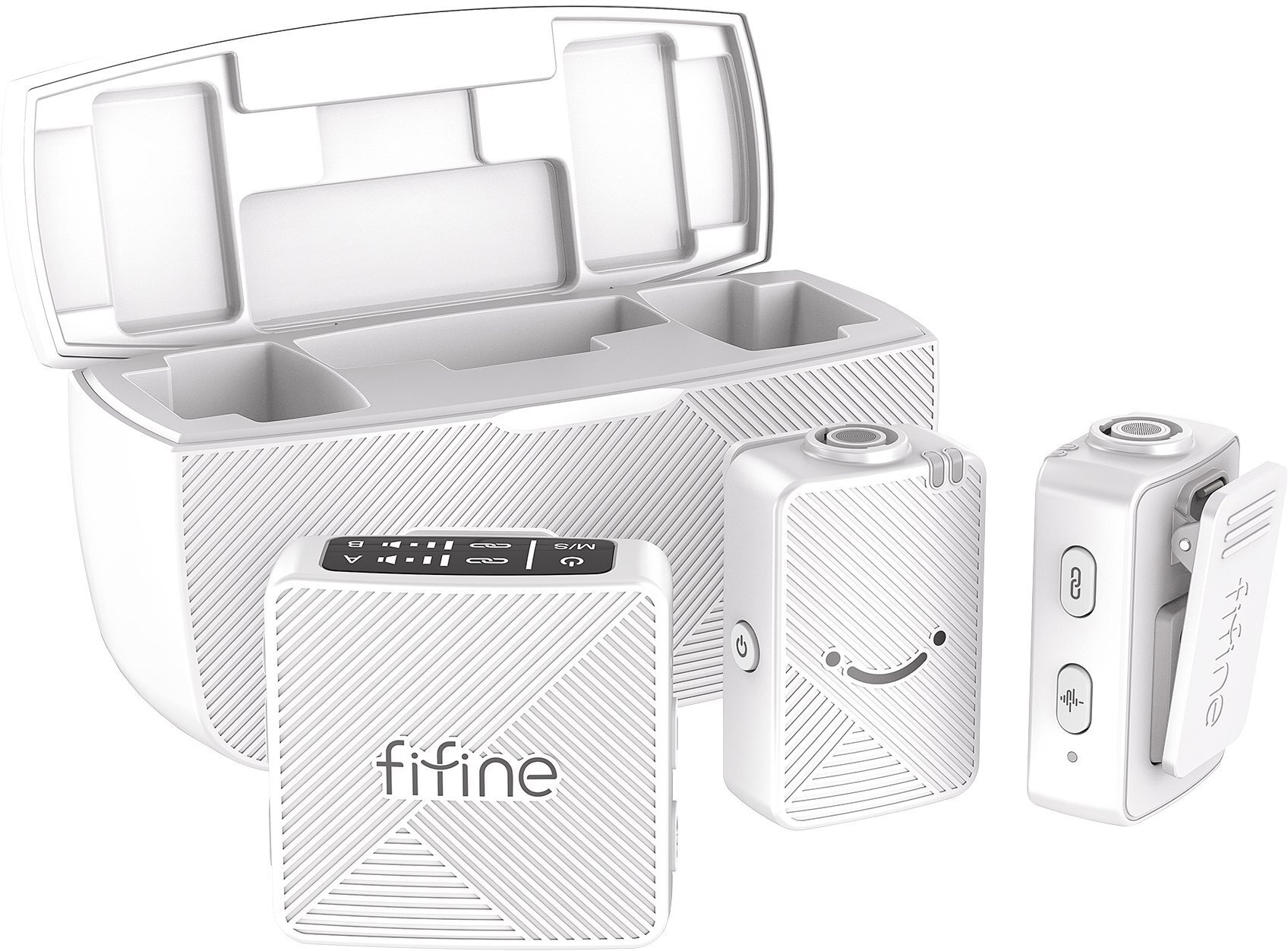 Set mikrofonash wireless Fifine M9W, USB C, AUX 3.5mm, i zi