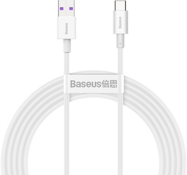 Kabllo BASEUS Superior Series USB-C - USB-C, 66W, 2m, e bardhë