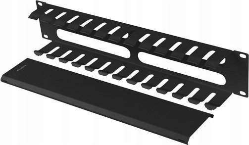 Panel menaxhimi kabllosh rack Lanberg 2U, për kabinet 19", i zi