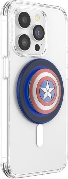 PopSocket PopGrip Enamel Captain America, MagSafe, me unazë magnetike adapter, shumëngjyrësh