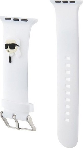 Ремче за часовник Karl Lagerfeld Karl Head NFT, за Епл Воч 42/44, силикон, бело