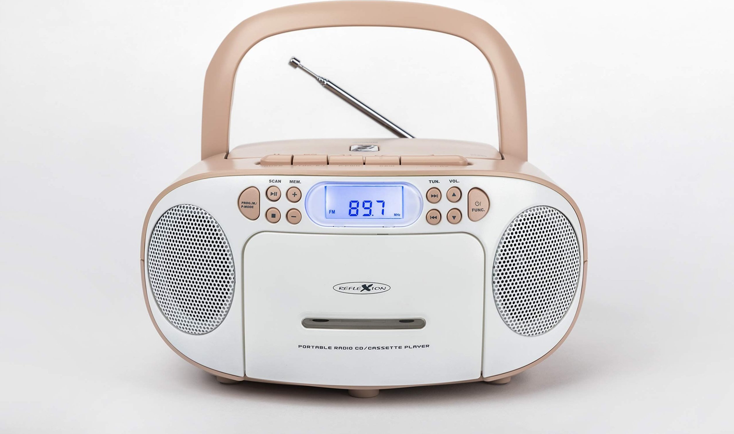 Радио ЦД плеер Reflexion RCD 150, касетофон, AUX, бела и розова