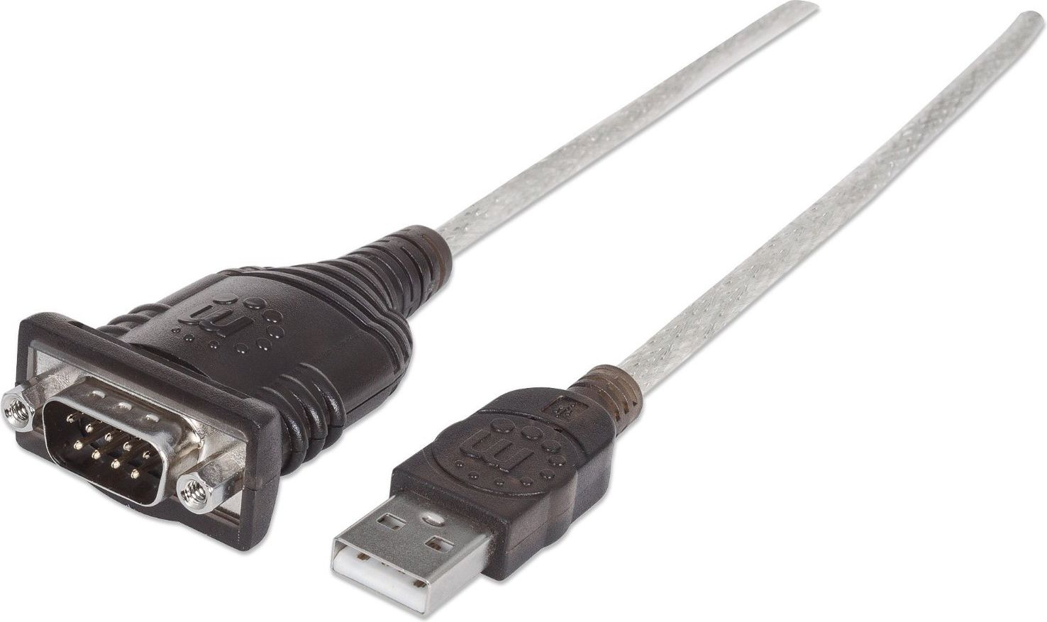 Kabllo Manhattan USB-A në RS-232, 1.8m, e tejdukshme