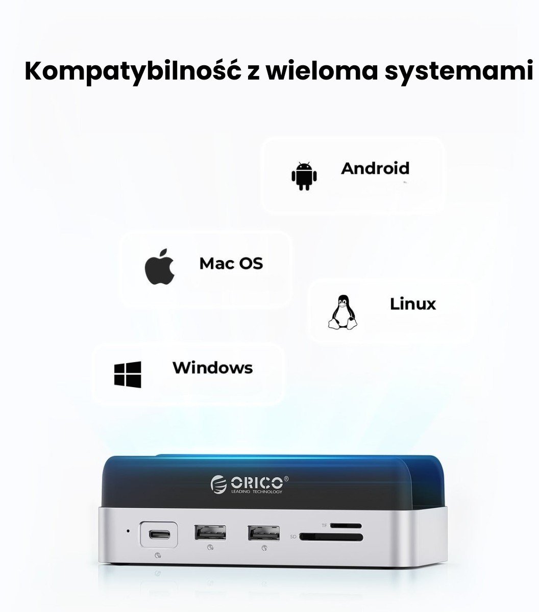 Docking station Orico VS10 për Mac Mini, 10in1, M.2 NVMe, HDMI, 2.5G LAN