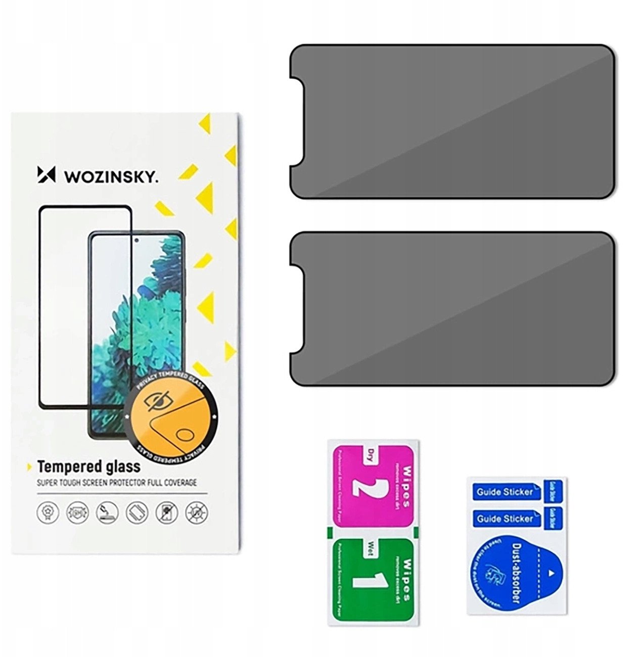 Xham mbrojtës Wozinsky Privacy për Xiaomi 14T 14T Pro, 2 copë, 9H, i zi