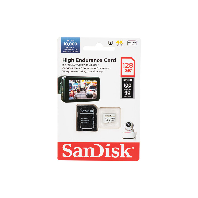 SanDisk 128GB High Endurance UHS-I MicroSD + SD Adapter