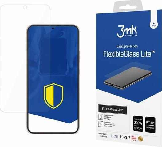 Mbrojtës ekrani 3MK FlexibleGlass Lite për Samsung Galaxy S22 Plus, hibrid folie xhami, transparent
