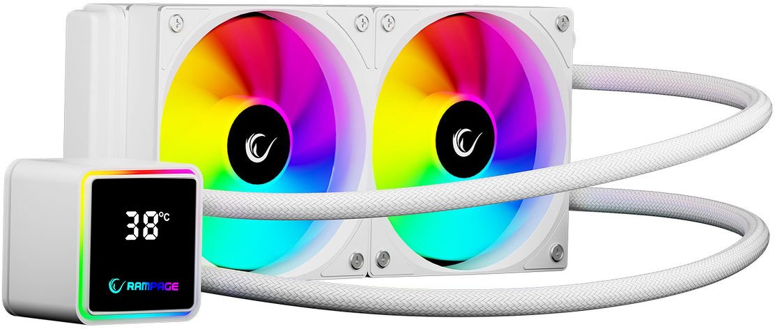 Ftohës uji për procesor Rampage INFINITE V240, radiator 240mm, ARGB, i bardhë