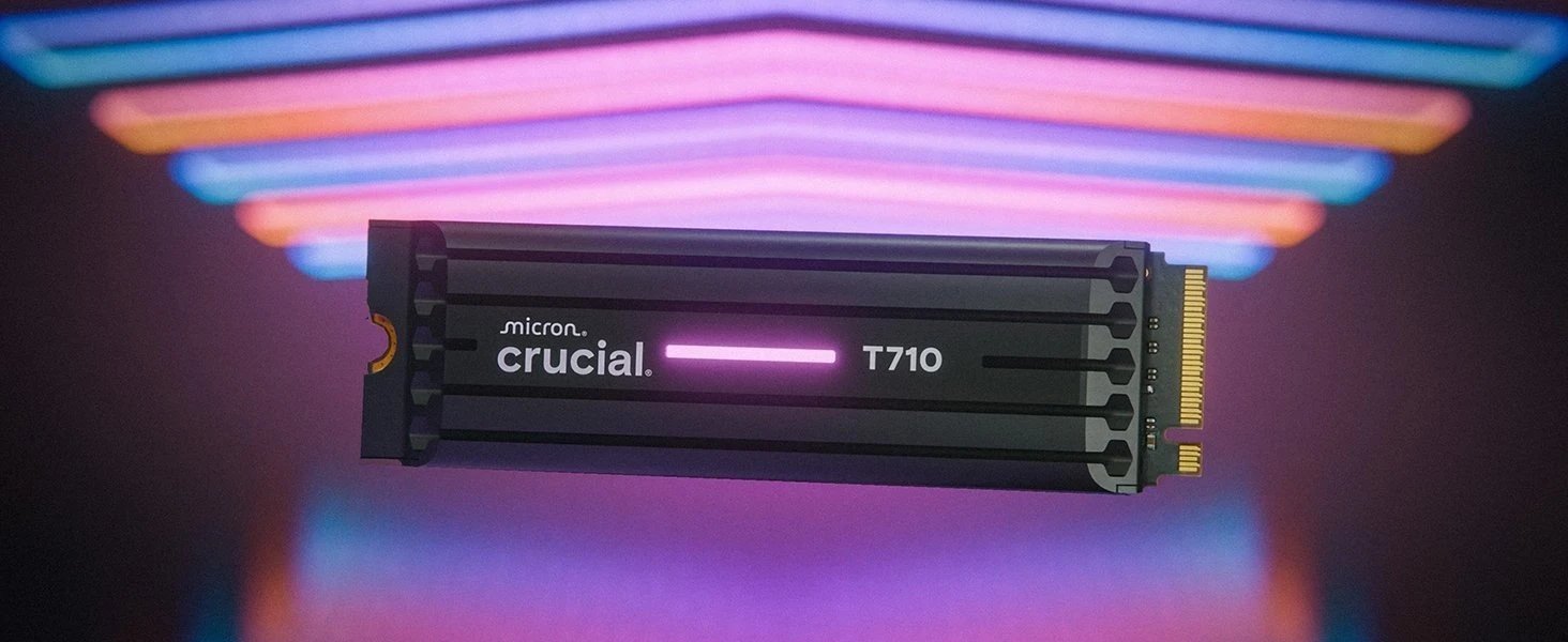 SSD Crucial T710, 4TB, NVMe PCIe 5.0 M.2, me heatsink