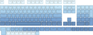 Keycaps Redragon A134, 104 taste, Doubleshot PBT, gradient blu