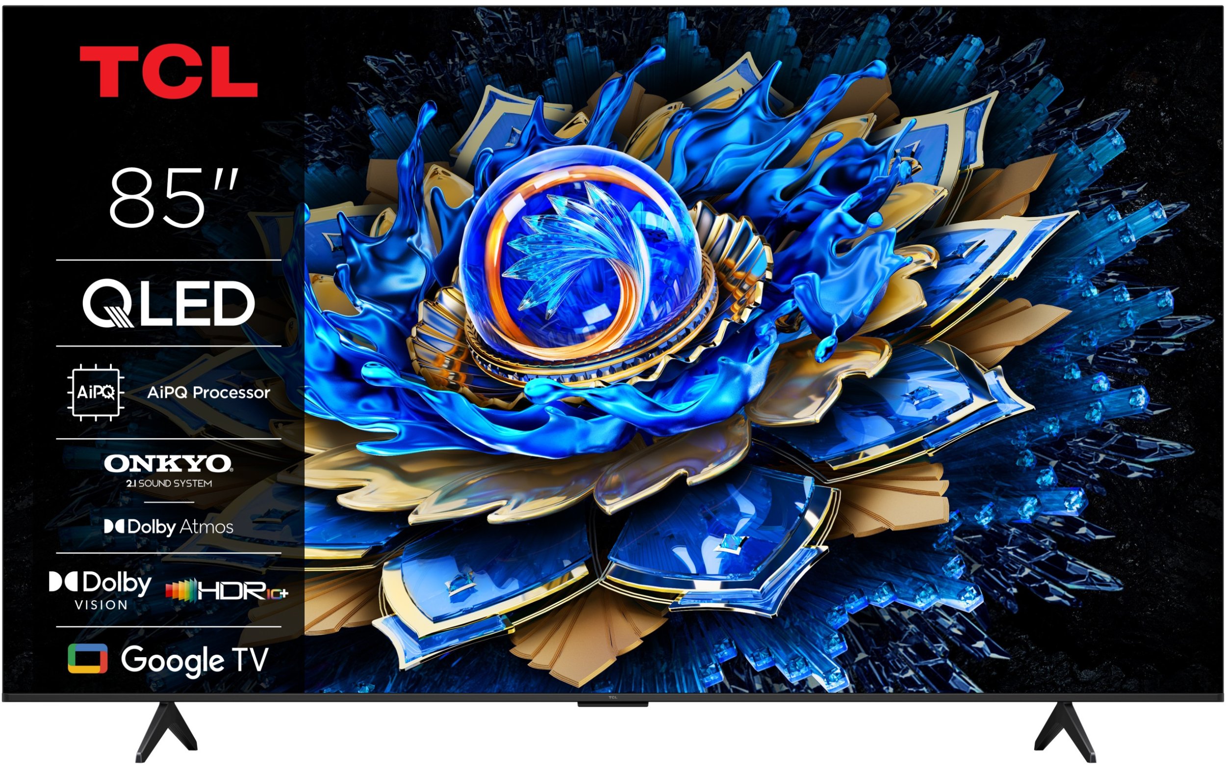 Телевизор TCL 85T69C, 85\", 4K QLED, Google TV, црн