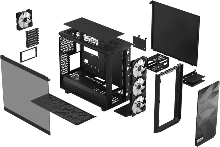 Kasë kompjuteri Fractal Design Meshify 2 Lite RGB Black TG Light Tint