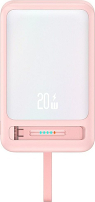 Powerbank Usams XM CD219, 10000 mAh, karikim wireless magnetik, rozë