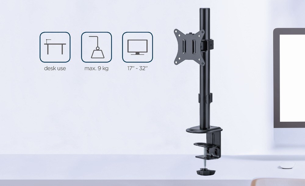 Mbajtëse monitori Gembird MA-D1-02, 17-32", 9kg, e zezë 