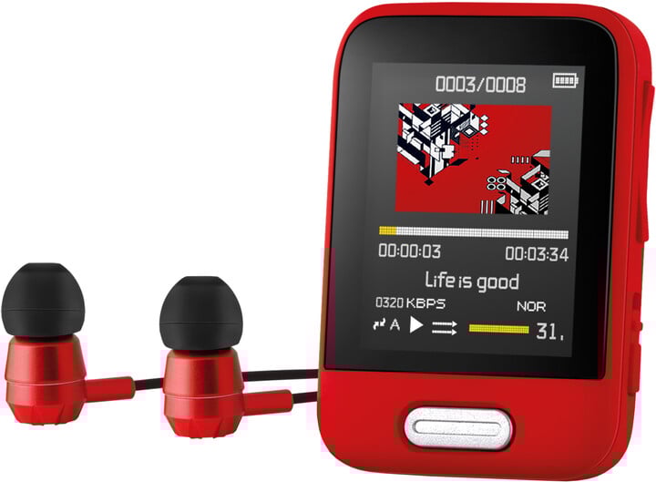 MP3 Sencor SFP 7716 - 16GB, i kuq