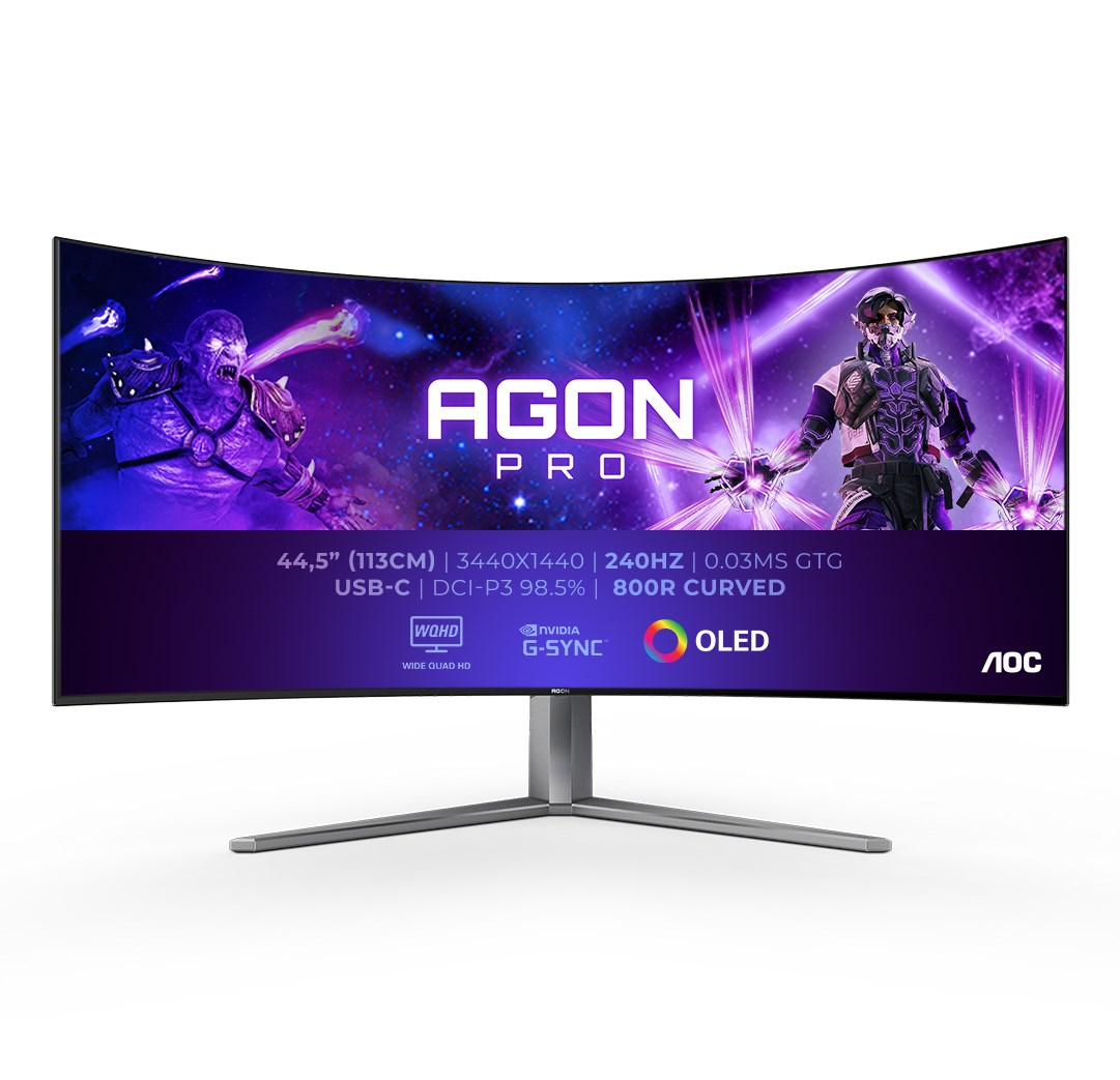 Monitor AOC AGON PRO AG456UCZD, 45”, OLED, UltraWide, QHD, e zezë