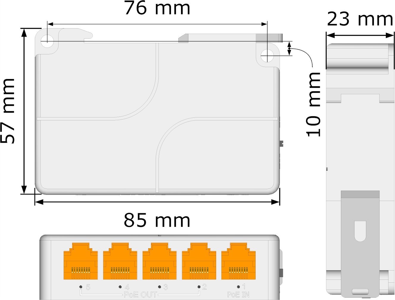 Extender rrjeti Pulsar EXT-POEG4DIN, PoE, për DIN rail